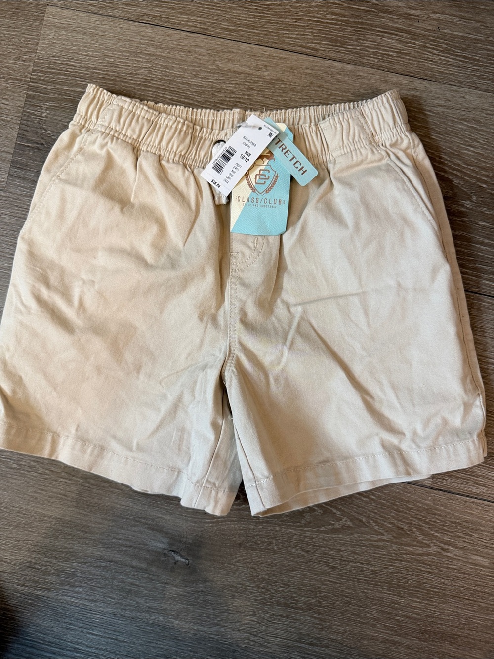 Class Club Beige Elastic-Waist Casual Shorts Boys 10/12